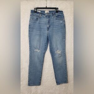 Universal Thread Light Blue High rise Slim  Distressed Jean Size 12